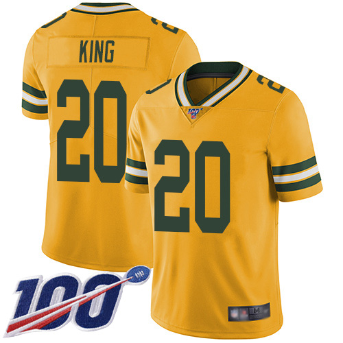 Green Bay Packers Limited Gold Men #20 King Kevin Jersey Nike NFL 100th Season Rush Vapor Untouchable->nfl t-shirts->Sports Accessory